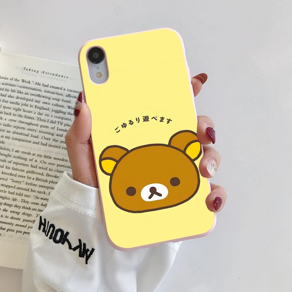 Чехол для телефона R-Rilakkuma для iPhone 14 11 12 13 Mini Pro Xs Max 8 7 6 6S Plus X XR, однотонный чехол конфетного цвета