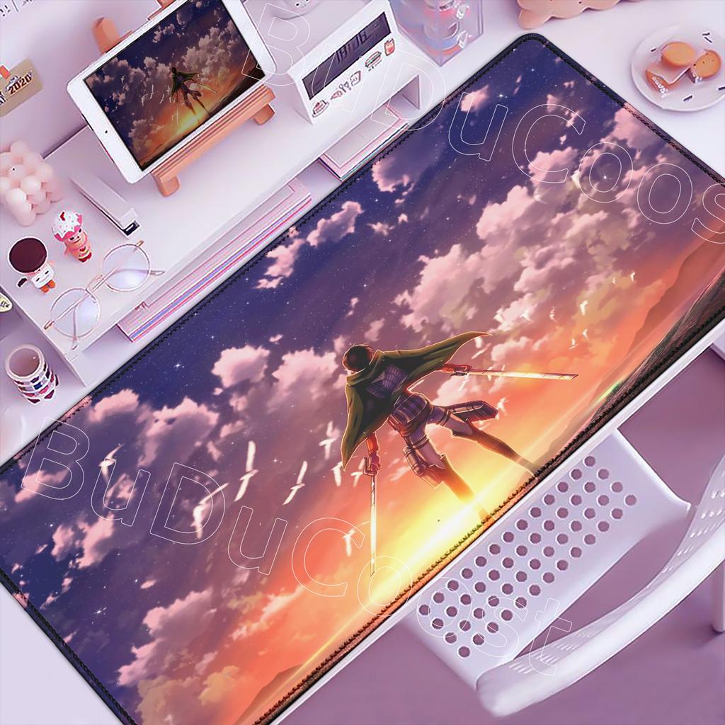 Selected 30 Anime Wallpapers Anime Attack on Titan Mouse Pad Non-slip Game Mousepad XXL Locking Edge PC Laptop Keyboard Desk Mat