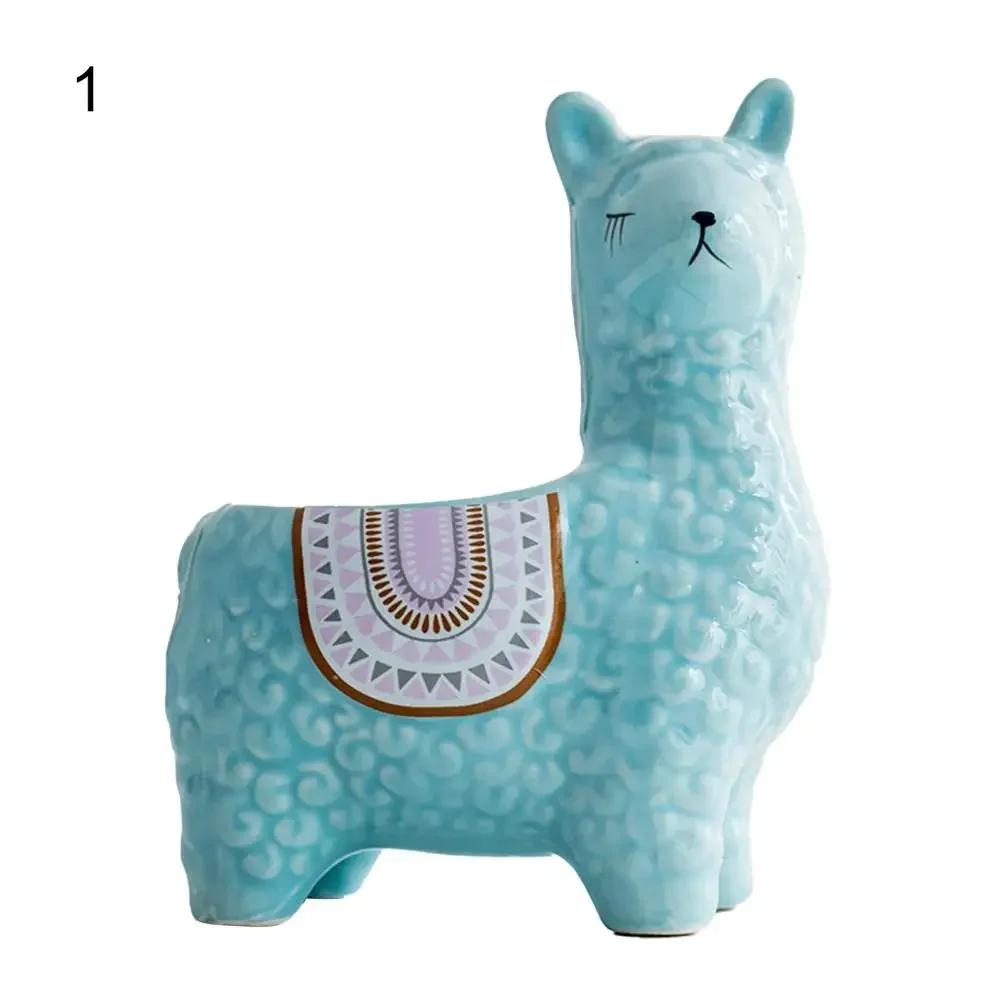 Alpaca succulent flower pot decoration indoor ceramic cartoon vase flower rack
