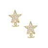 Классические серьги-гвоздики с металлическим логотипом Double C Star для женщин, золотые, ABB488-B14060-NR341