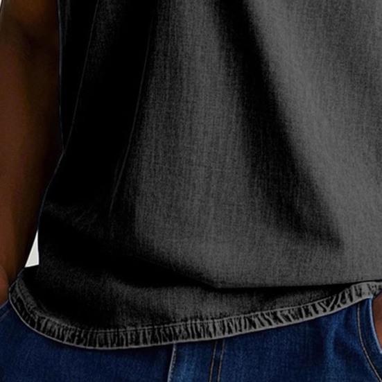 Men Tops Sleeveless Round Neck Buttons Half Placket Solid Color Camisole