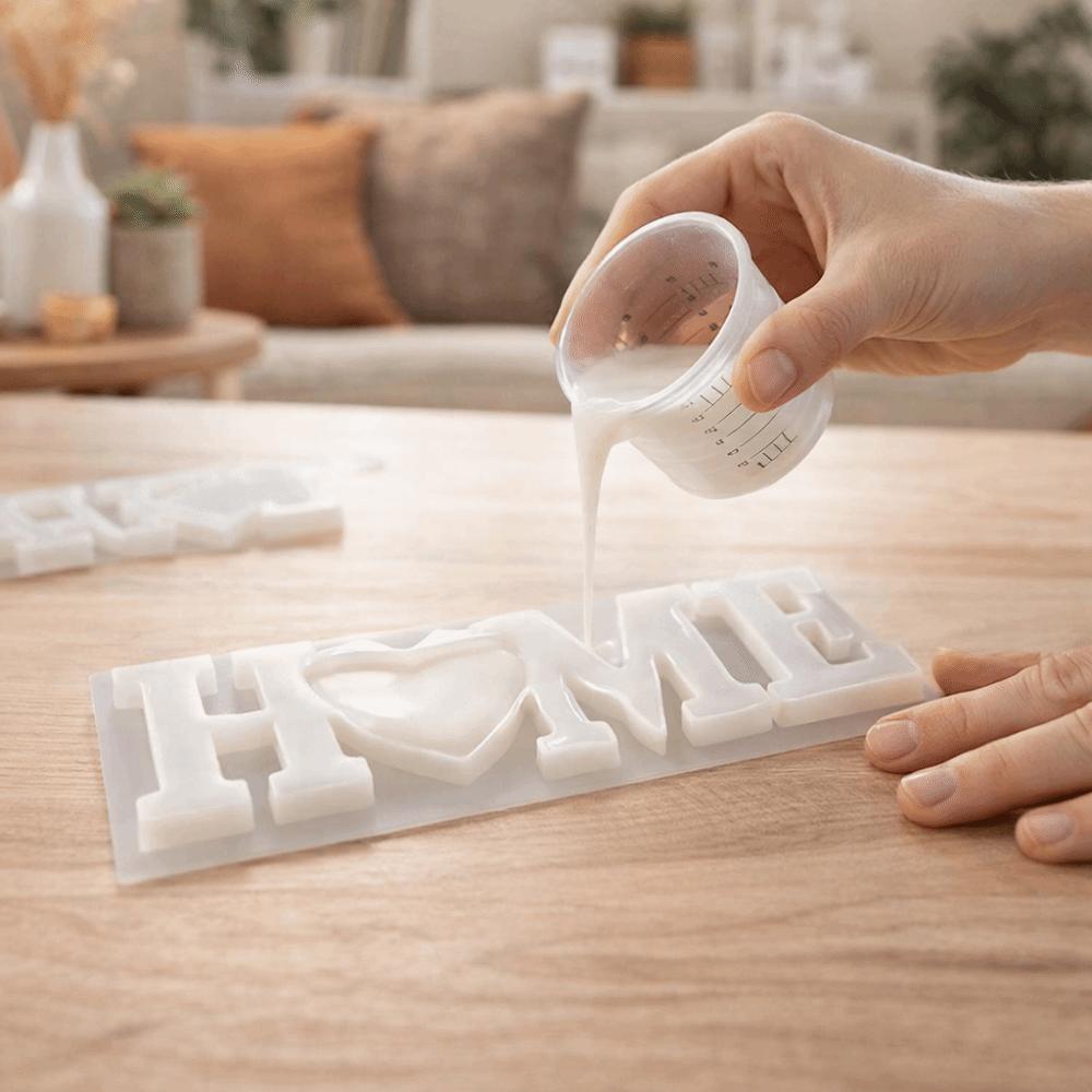 Handmade DIY Resin Crafts English Letters Epoxy Resin Mould Decorative Candle Mold Office