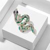 Animal Green Snake Brooch Pin Colored Vintage Imitation Crystal Rhinestone Lapel Pin For Men Women Gift Jewelry Accessories