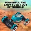 Gesture Sensing RC Stunt Twist Car, Blue - 4WD 2.4G Hand & Gesture Control, 360 Rotation Transform Off-Road Drift Climb with Lights & Music, Birthday 