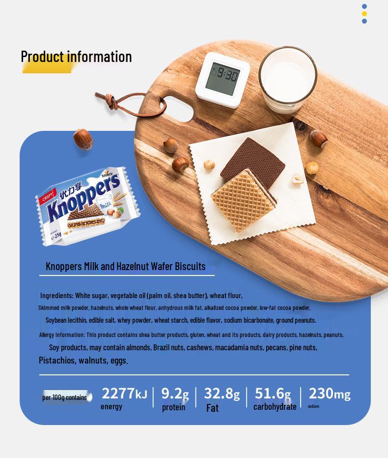 Knoppers Milk Hazelnut Chocolate Wafer Snack