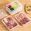 Прозрачный пластиковый контейнер для хранения продуктов в холодильнике с крышкой, герметичный, для заморозки, для свежих фруктов, кухонный органайзер (4/6 секций)