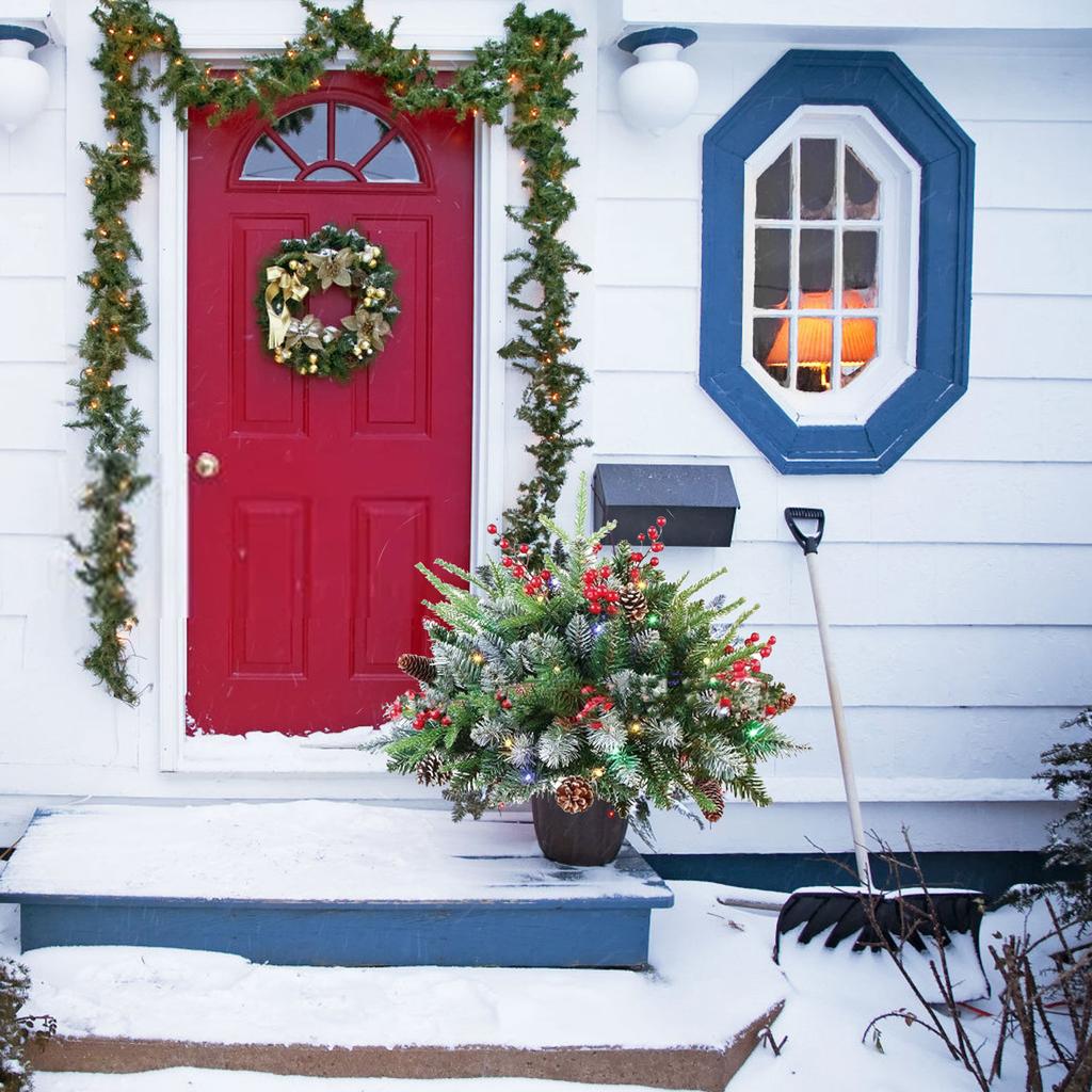 Рождественские праздничные кашпо для украшения улиц, искусственные рождественские елки с подсветкой