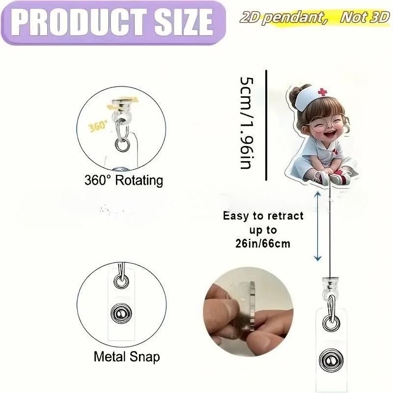 Мультяшная медицинская выдвижная пряжка, лицензия на работу для врача и медсестры, креативный ремешок, легко вытягиваемая пряжка, сертификат, фирменное наименование