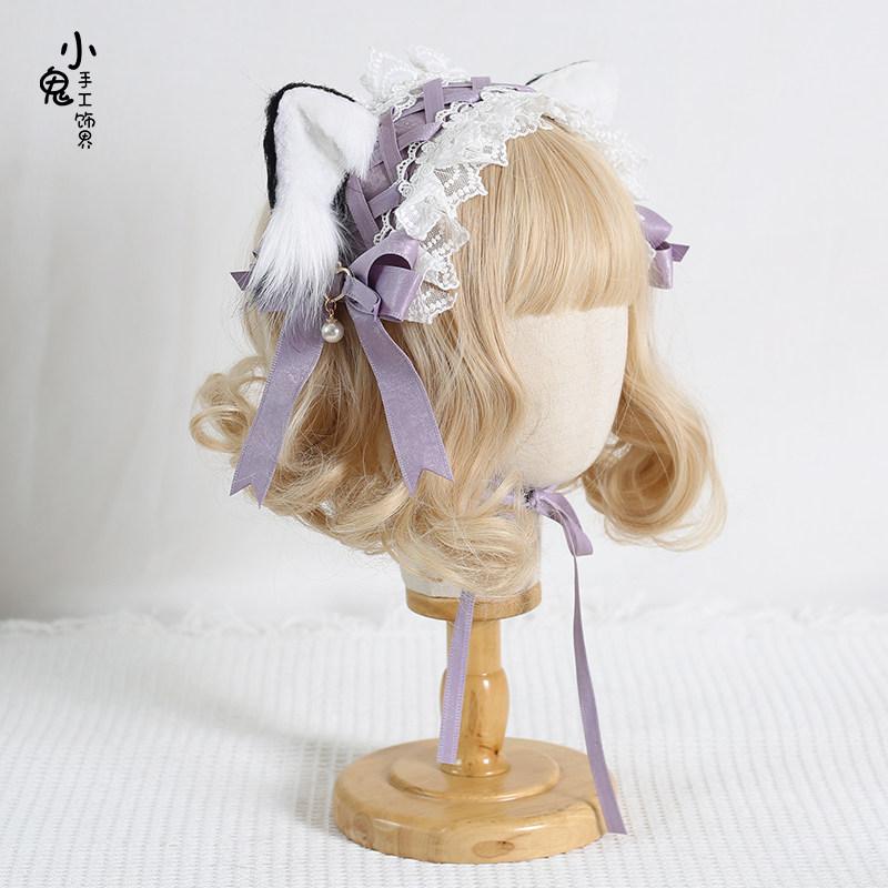 Original Sweet Lolita Cat Ear Headband Bow Hairpin Headgear Lolita Ear Clip Hair Accessories Headband
