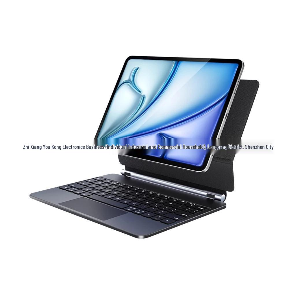 Совместима с iPad Magic Keyboard Pro 11/12.9/13 дюймов, Плавающая магнитная Bluetooth-клавиатура с семицветной подсветкой