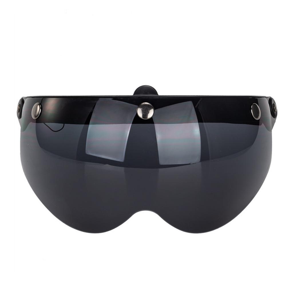 Universal Motorcycle Retro Pilot-Style Standard 3 Snap-Button Visor Flip Up Down Open Face Helmet Wind Shield Durable