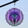 10-Inch Metal Wind Chime with 360° Swivel Hook - Handcrafted Purple & Green Wolf Design, Outdoor Garden Decor