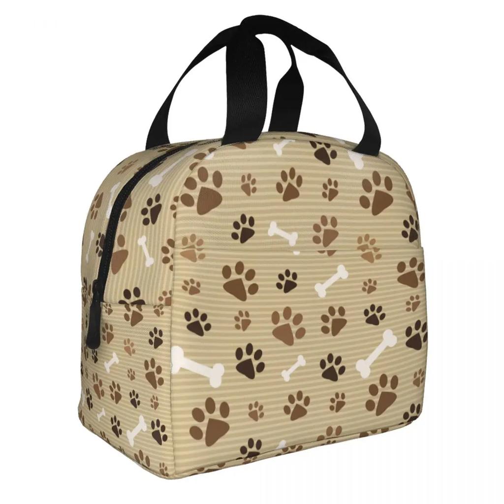 Милая сумка для ланча с изображением костей и лап собаки, термохолодильник, изолированный ланч-бокс для женщин, детей, школы, работы, пикника, сумки для еды
