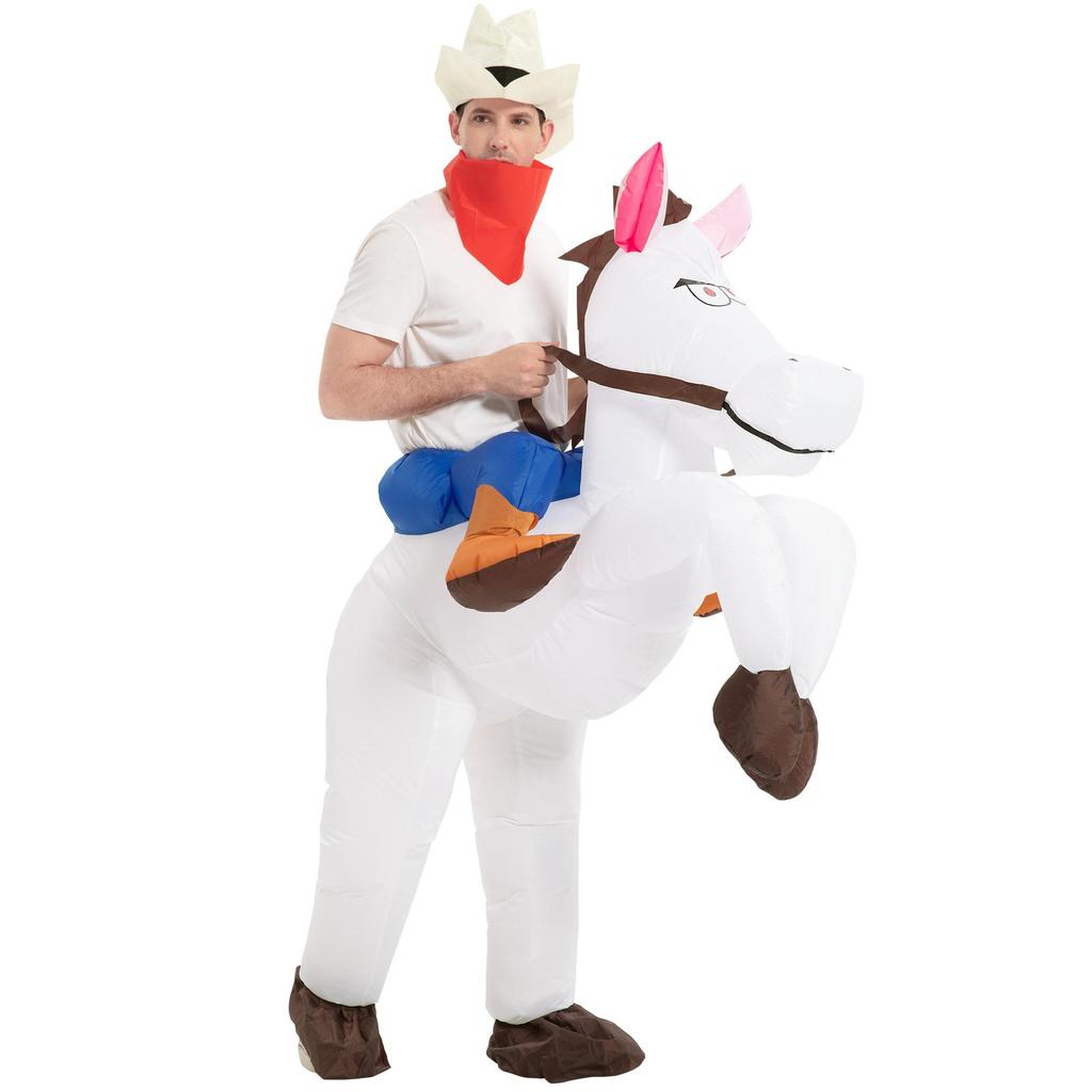Inflatable ride-on horse costume, adult
