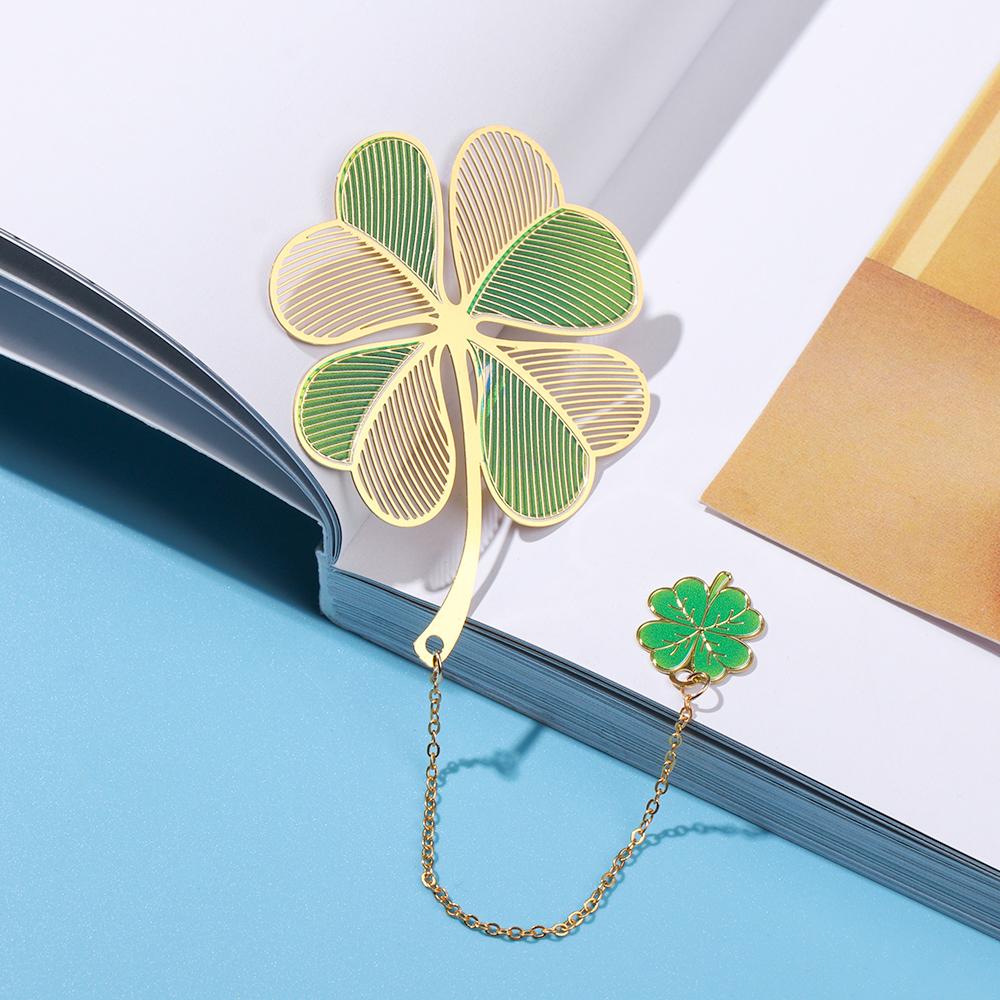 School Office Supplies Tassel Metal Pendant Hollow Painted Pagination Mark Book Clip Brass Bookmark