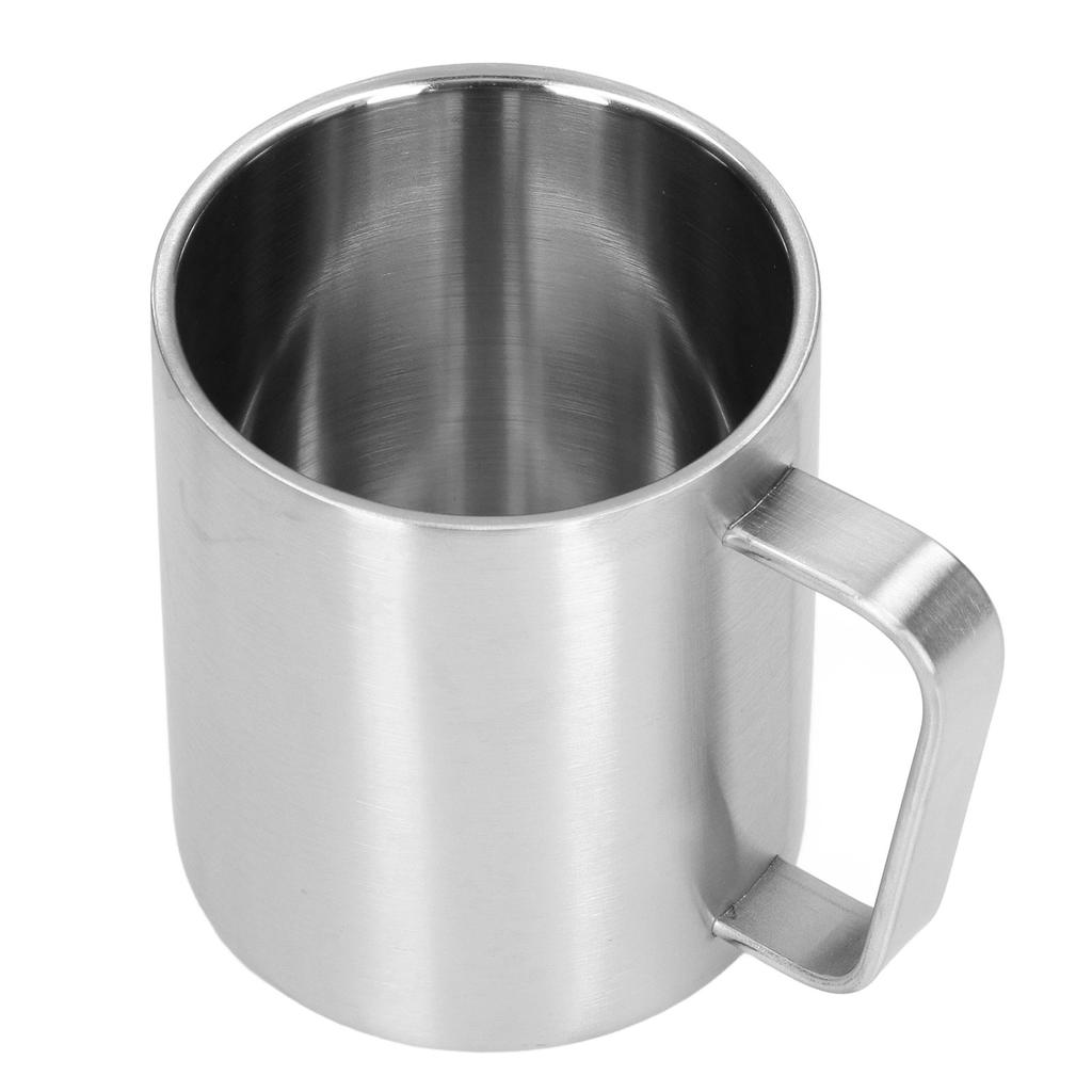 Чашка из нержавеющей стали емкостью 300 мл, двухслойная, эргономичная, текстурированная, с ручкой, кофейная кружка