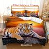 Комплект из 3 пододеяльников с ярким тигровым принтом - Мягкие, дышащие, постельное белье с 3D-цифровым принтом на все времена года - Универсальный размер, Гипоаллергенный