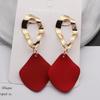 Модные серьги-капли зеленого, белого и красного цвета, геометрические серьги-капли для женщин, панк-металлические серьги, модные украшения, рождественские серьги в подарок