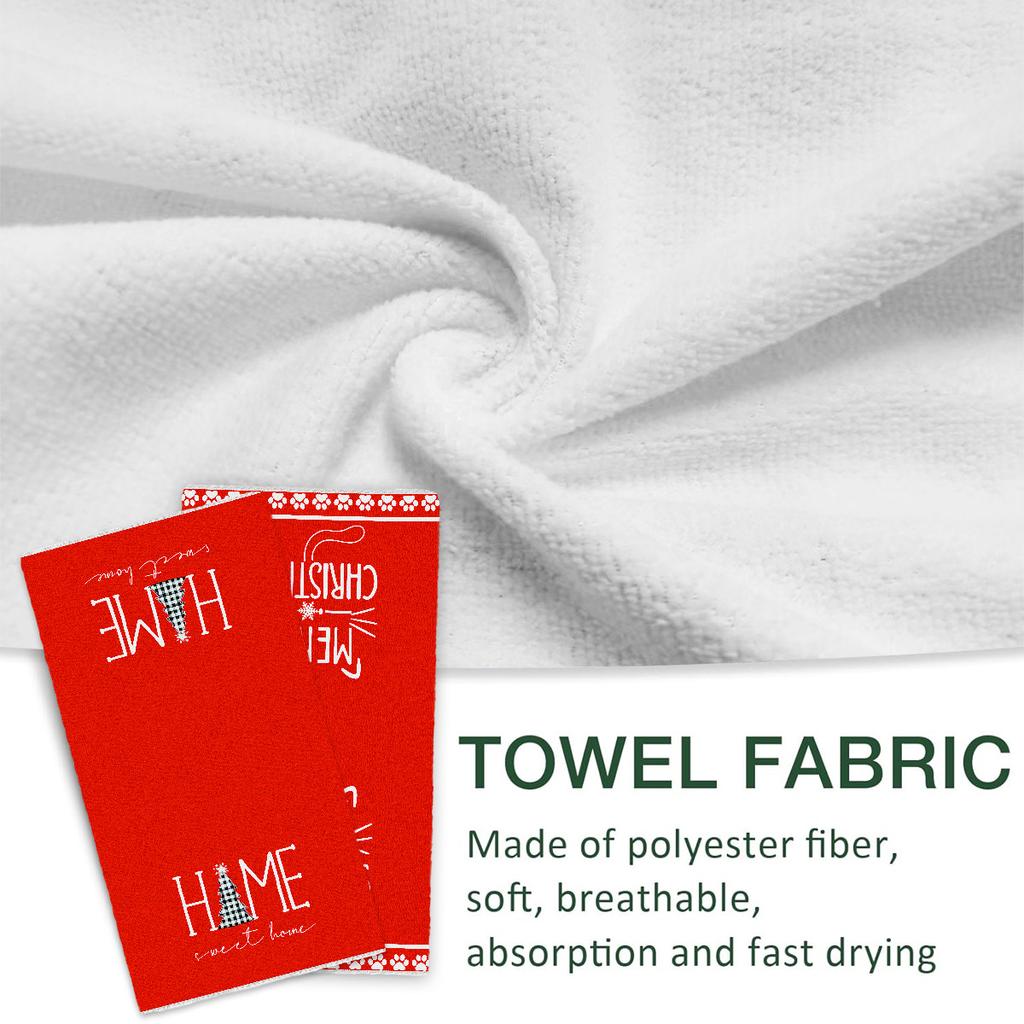 Christmas Kitchen Cleaning Dish Towels Christmas Tree Letter Creative Decoration Microfiber Towel