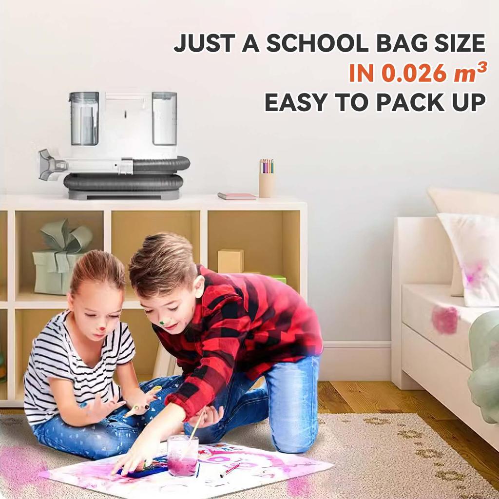 Ручной пылесос для ковров 400 Вт 9 кПа Портативный пятновыводитель для автомобиля дивана шерсти домашних животных Распыление Всасывание Интегрированная машина для чистки обивки