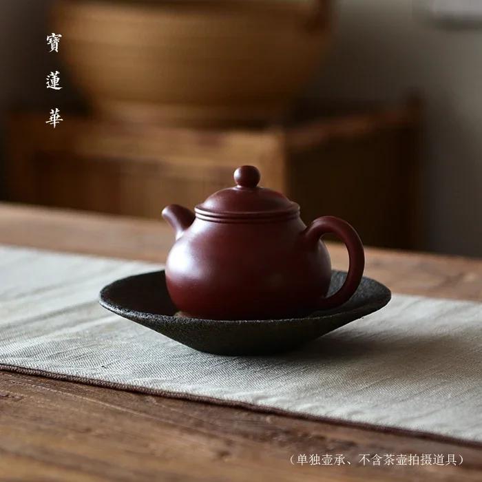 Чайные блюдца Чайный поднос Круглая форма Натуральный камень Тарелка Подставка для чайника Чайная посуда Вулканическая порода Кунг-фу Украшение для дома Настольное украшение