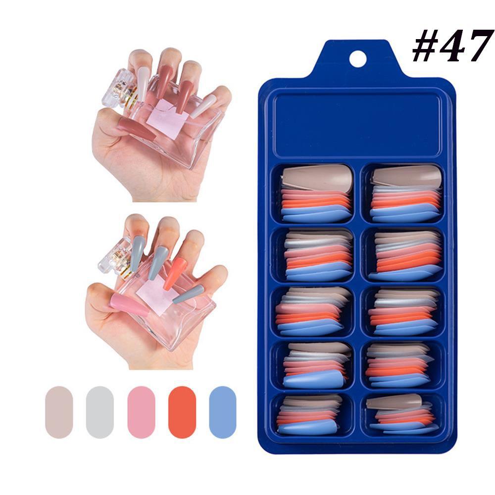 100Pcs Candy color Acrylic Beauty Tools False Nail Tips Full Cover Ballerina Fake Nails Manicure