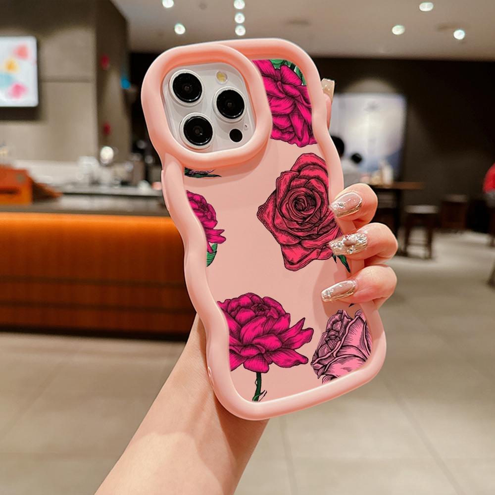 LZ16 Flower Wave Silicone Phone Cases for Samsung A15 S23 FE S24 Ultra A34 A54 A14 A55 Motorola G32 OnePlus Soft Cover