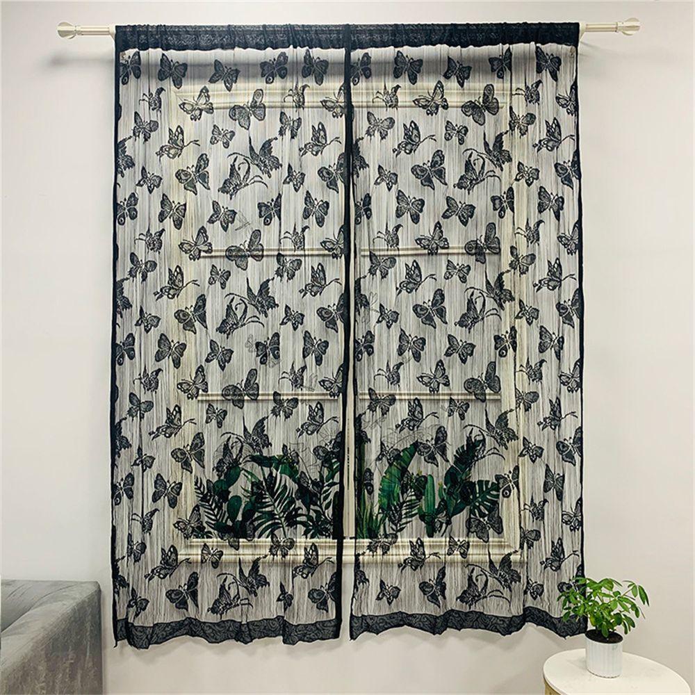 Декоративная кисточка Дверная сетка от мух Экранная панель Подвесные шторки из бусин Штора из нитей с бабочками