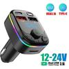 Автомобильное зарядное устройство Автомобильный Bluetooth FM-передатчик PD + Dual USB 3.1A Быстрое зарядное устройство Цветной Ambient Light Hands-Free MP3-модулятор-плеер