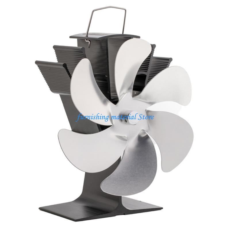 Y5GD Stove Fan 6-Blade Upgrade Heat Powered Fan for Ideal Gift for Your Home Family