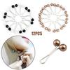 12Pcs Clothing Matching Rust-proof Convenient Vibrant Color Scarf Brooch Pin Headscarf Clips Decor Shawl