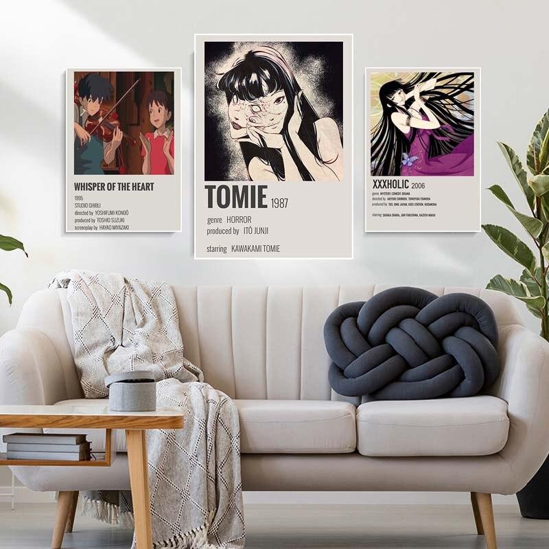 Убийца Демонов, белый бумажный плакат, классический японский аниме-сериал, художественная мультяшная живопись, наклейка для домашнего бара, художественная настенная декоративная фреска
