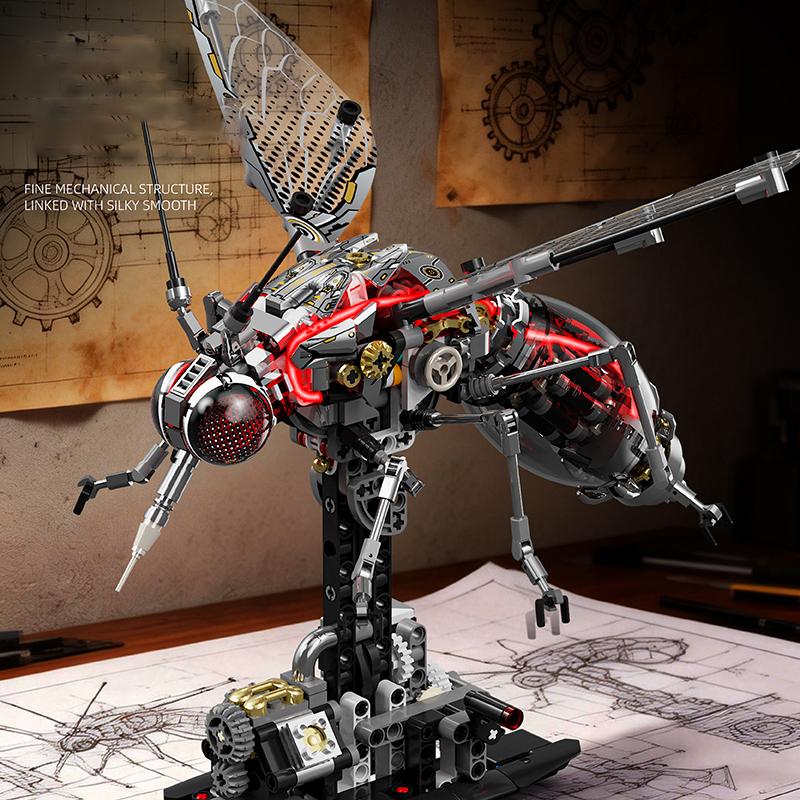 Механический Набор Строительных Игрушек 'Комар' Technic Животное Строительные Блоки Модель Насекомого со Светом и Движущимися Крыльями Подарок для Ребенка Взрослых
