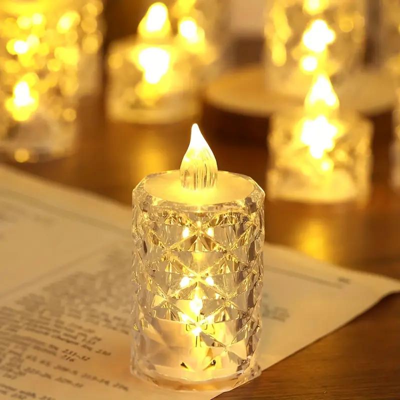 Candle Lights, Christmas Decorations, Night Lights, Transparent Party Decorations, Electronic Candles, LED Lights