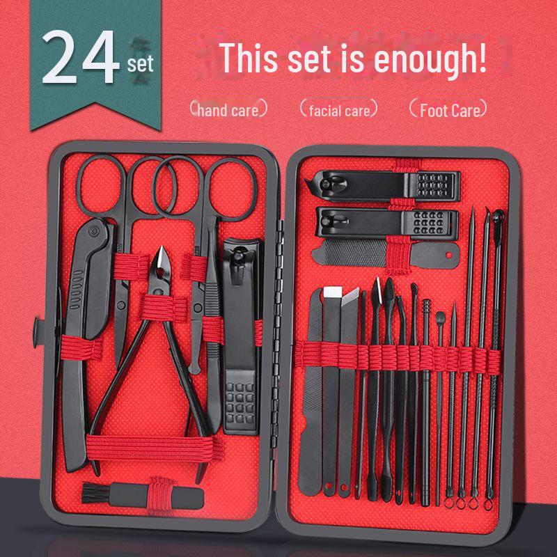 24-Piece Nail Clippers Set with Ear Picks and Pedicure Tools - High-Quality and Ready-Made Full Set