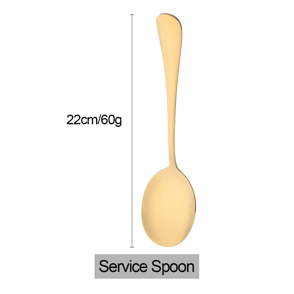 1Pc Mirror Spoon Salad Serving Spoon Set Western Stainless Steel Cutlery Unique Service Spoon Kitchen Table Accessories