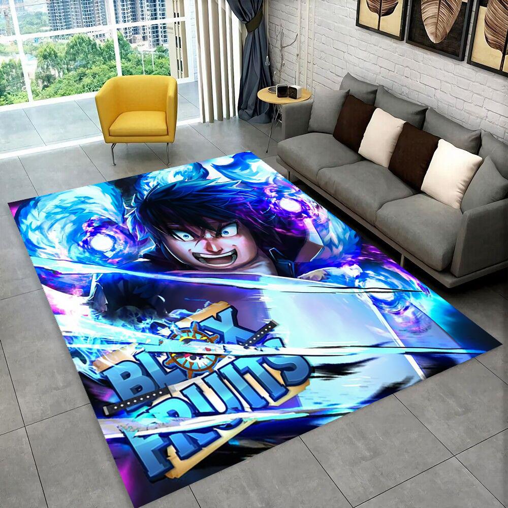 3D B-Blox Fruit Cartoon Game Gift Carpet Rug for Living Room Bedroom Home Sofa Decoration,kids Play Non-slip Floor Mat