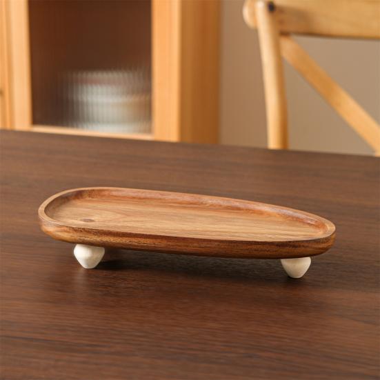 Деревянный поднос для подачи небольших закусок, деревенский поднос неправильной формы для десертов, декоративный поднос для растений, свечей, ключей, ювелирных изделий и часов.