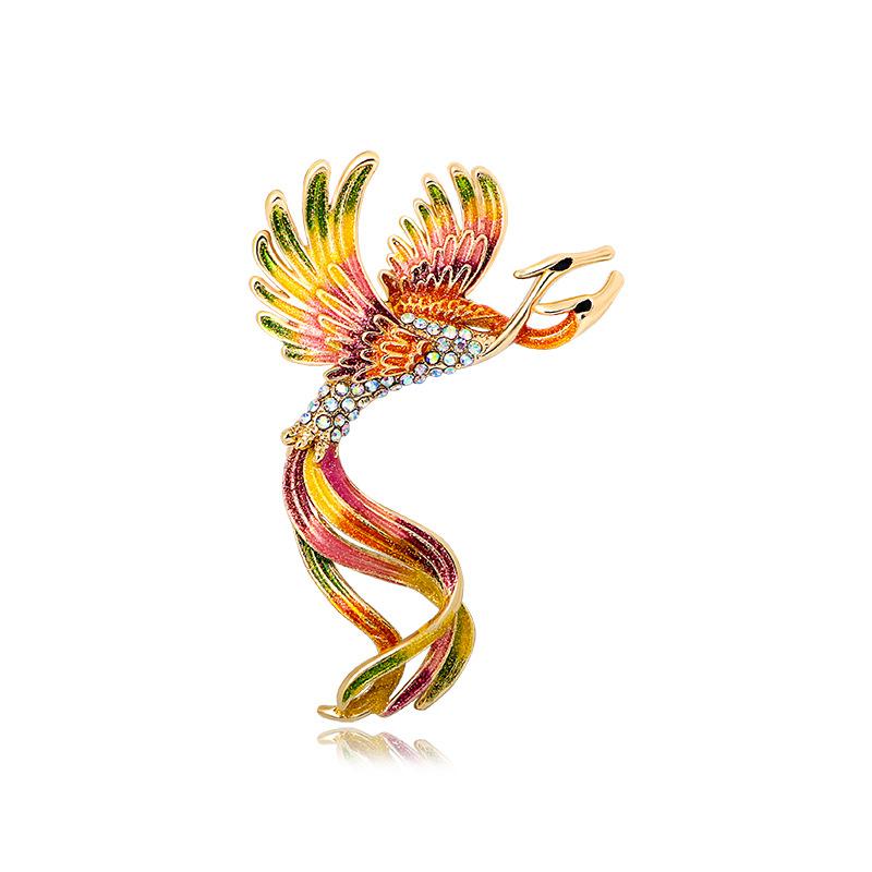 Retro Enamel Phoenix Light Luxury Women's High-end Accessories Brooch