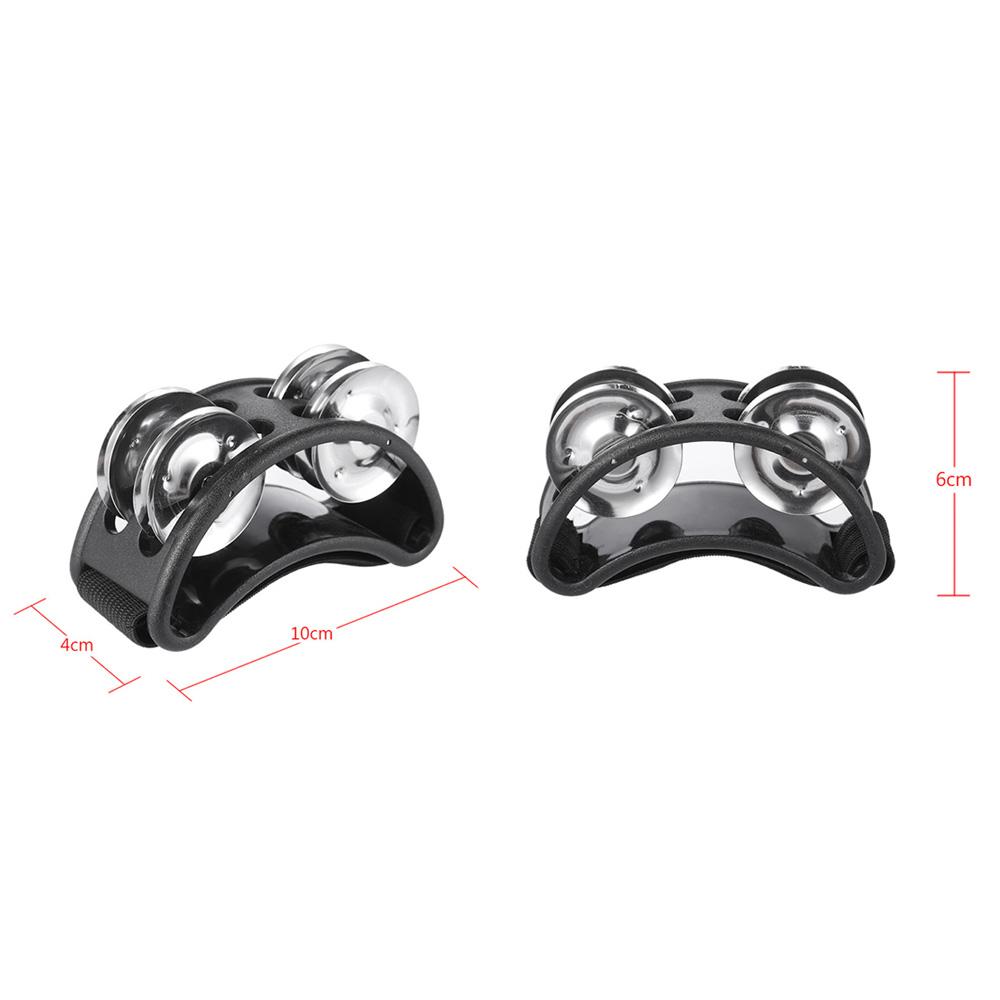 1pcs Foot Tambourine Percussion Musical Instrument with 2 Sets Metal Jingle Bell