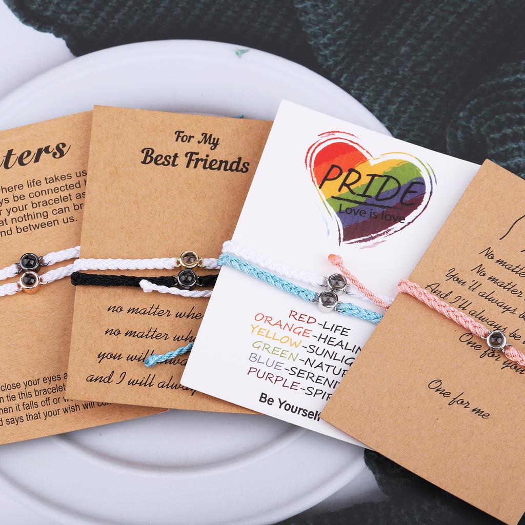 Проекционный браслет для индивидуальных фотографий и открытокНовый плетеный браслет Браслет Проекционное ожерелье на заказ Личность