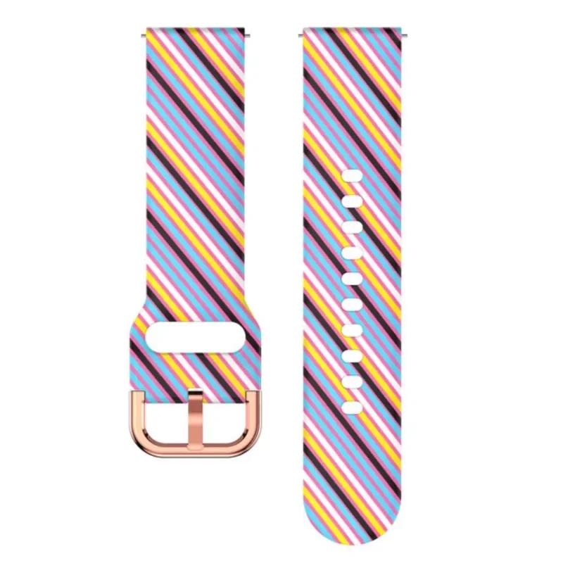 Силиконовый ремешок с принтом для Samsung galaxy watch 6 Classic-5-pro-4, спортивный браслет, ремешок 20 мм, 22 мм для Amazfit GTS/GTR/4/3/2e Mini