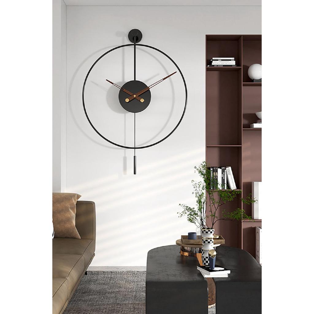 Tiktok Plus 60 см, черные, современные декоративные металлические настенные часы с маятником