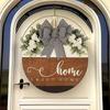 Front Door Welcome Sign Sweet Home 30cm Housewarming Gift Round Rustic Wreath Wall