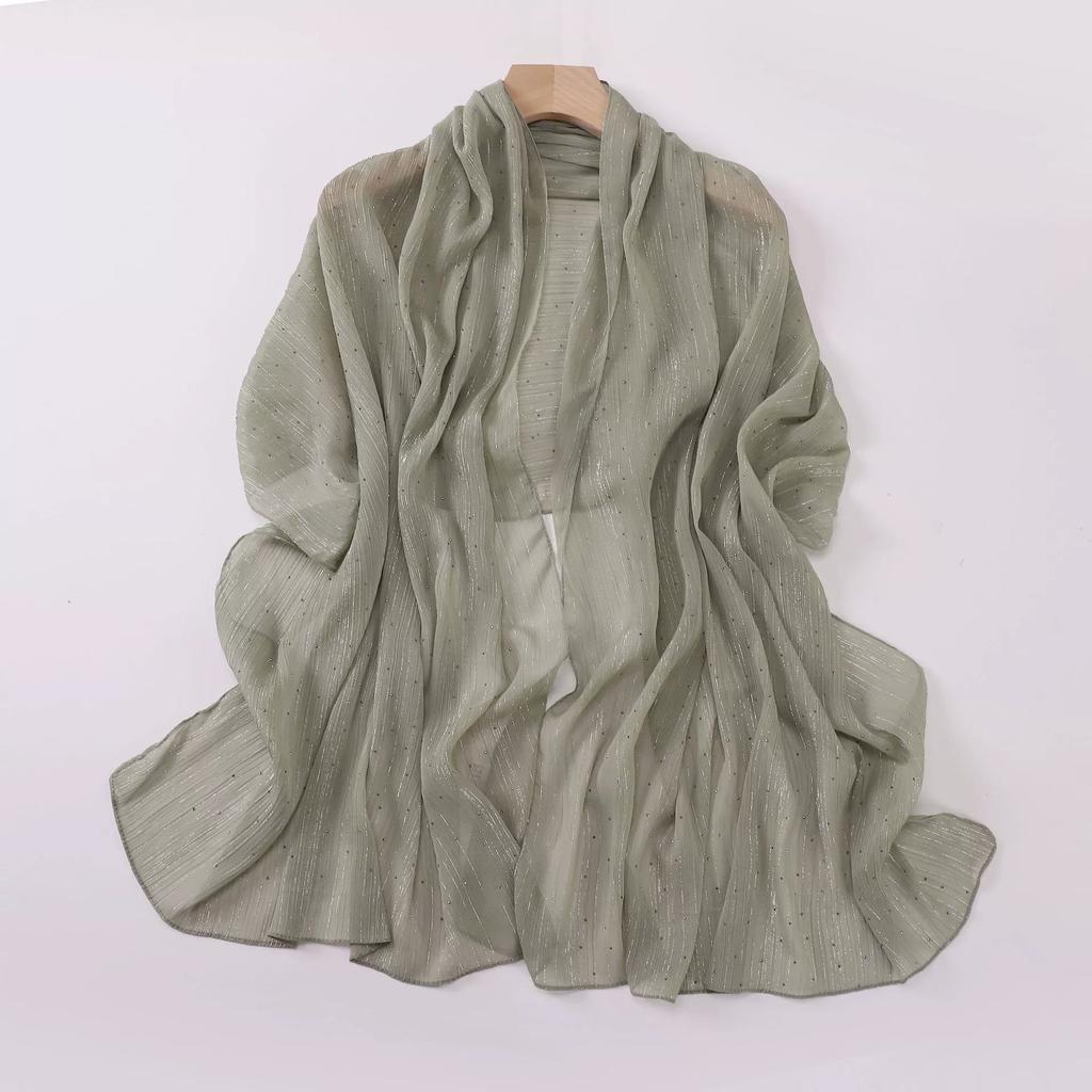 Однотонный Мятый Стразы Блестящий Точечный Мерцающий Шали Шарф Высокое Качество Накидка Пляжная Пашмина Стола Буфандас Мусульманский Хиджаб 180*70См