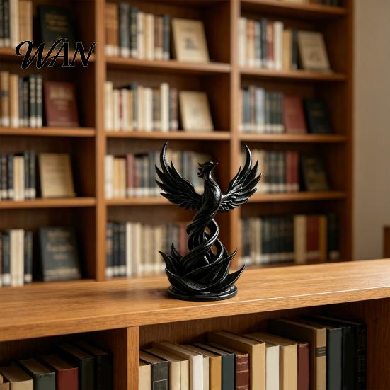 Asian-inspired Decor Piece Phoenix Rising Sculpture, 3D Printed Bird Figurine, Mythical Creature Desk Ornament Decoration with Wings for Desk,