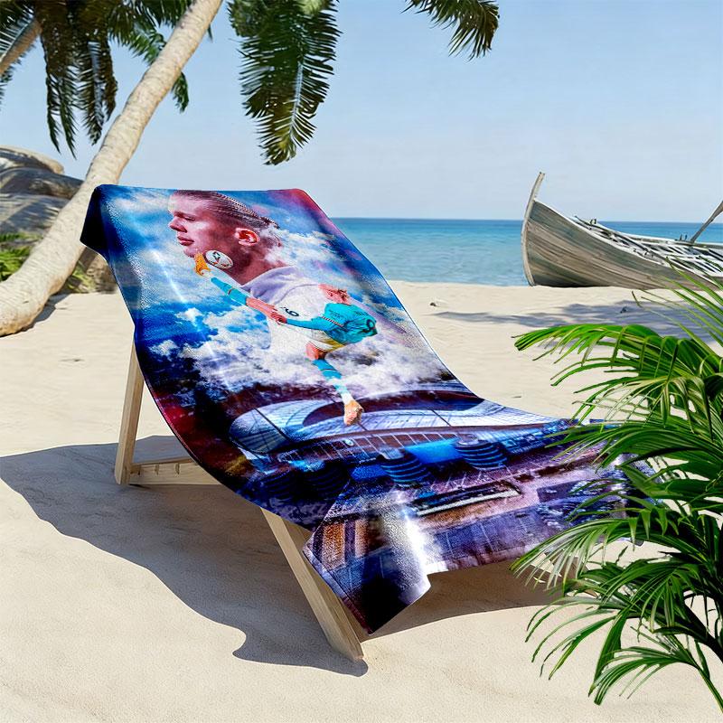 Erling Haaland Icon Beach Towel, Large Soft Quick Dry Towel for Beach Camping Swimming
