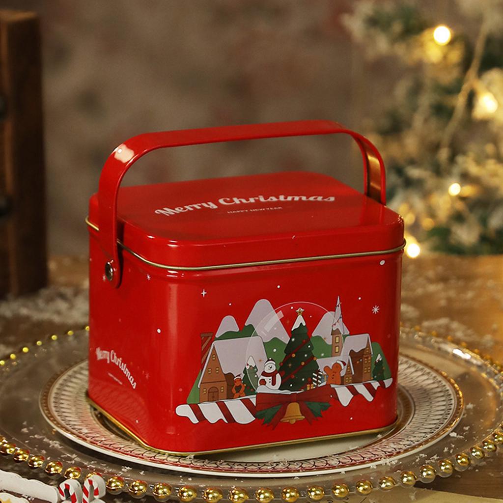 Durable Tin Christmas Gift Box Circular Design For Holiday Parties Home Storage And Personalized DIY Decorations