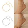 Rhinestone Foot Ornaments, Adjustable Anklet, Crystal Double Heart-shaped Anklet