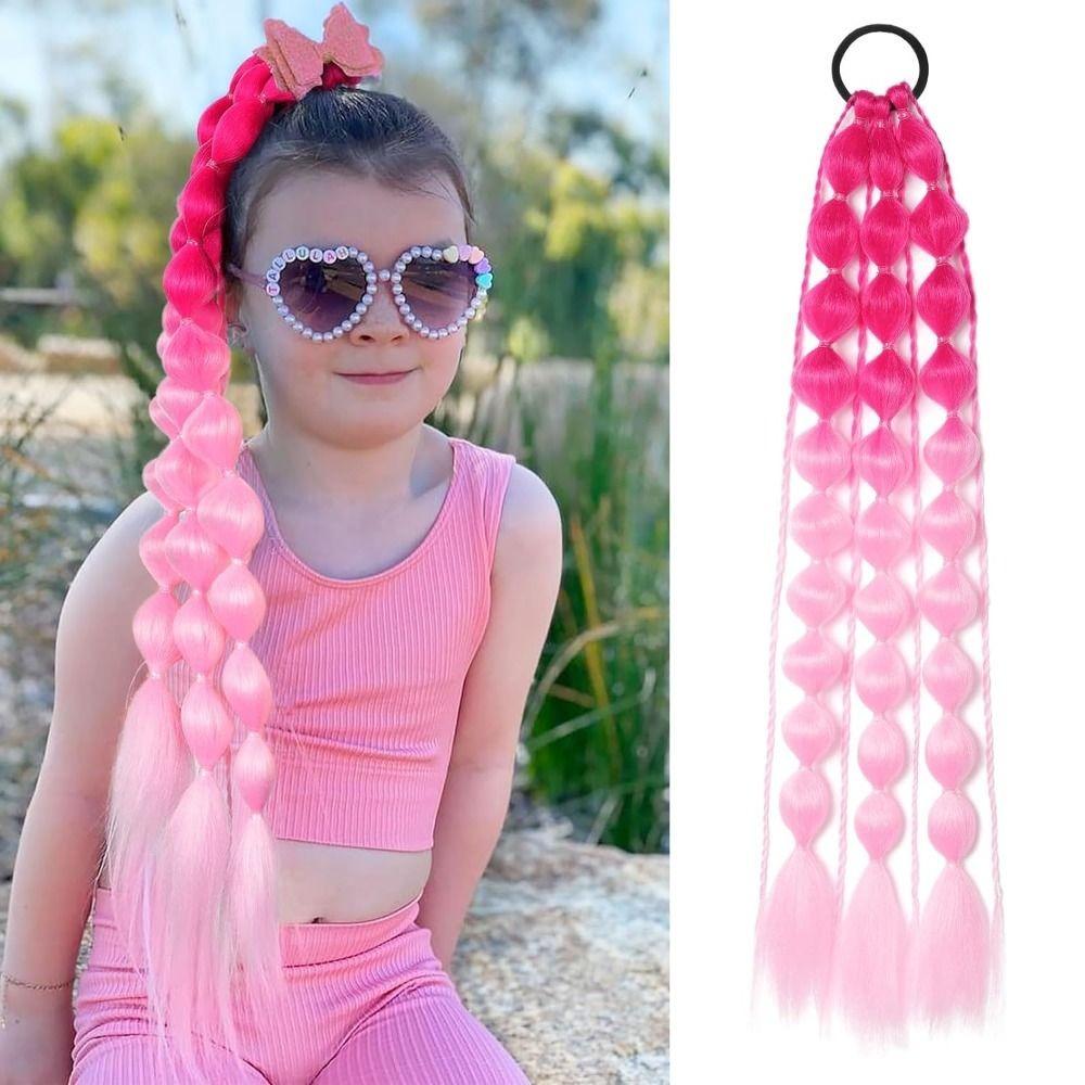 with Hair Tie Kids Bubble Ponytail Extension 20" Ombre Crazy Hair Day Accessories